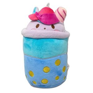 Puchi Gumi Lychee Tea Unicorn Boba Plush Stuffed Animal Bean Bag Toy 8 In X 4 In